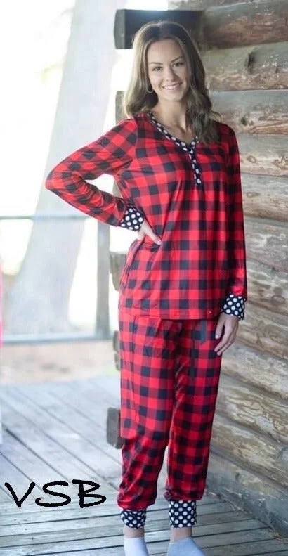 Plaid & Dots Loungewear Set