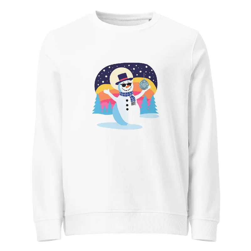 Disco Frosty Christmas Graphic Women Organic Sweatshirt