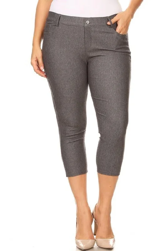 Grey Denim Capri Jeggings