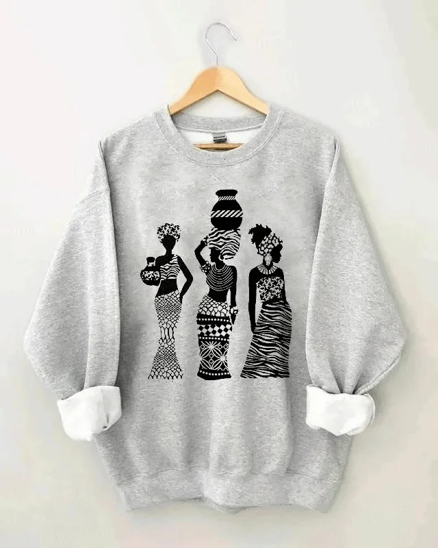 African Working Women Long Sleeve Sweatshirt