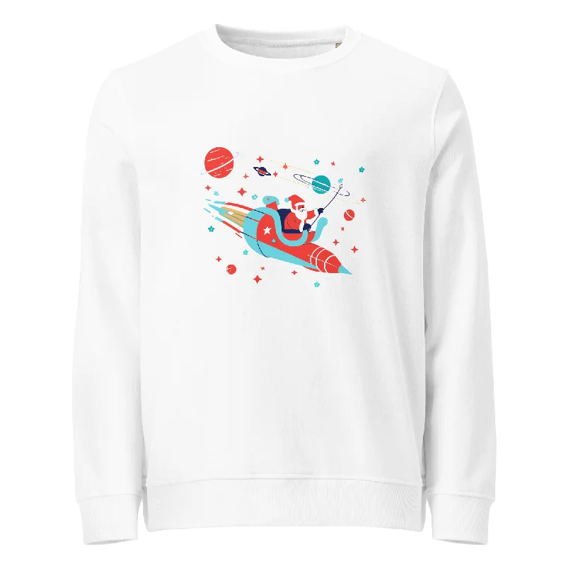 Rocket Ride to Christmas Graphic Women Organic Sweatshirt