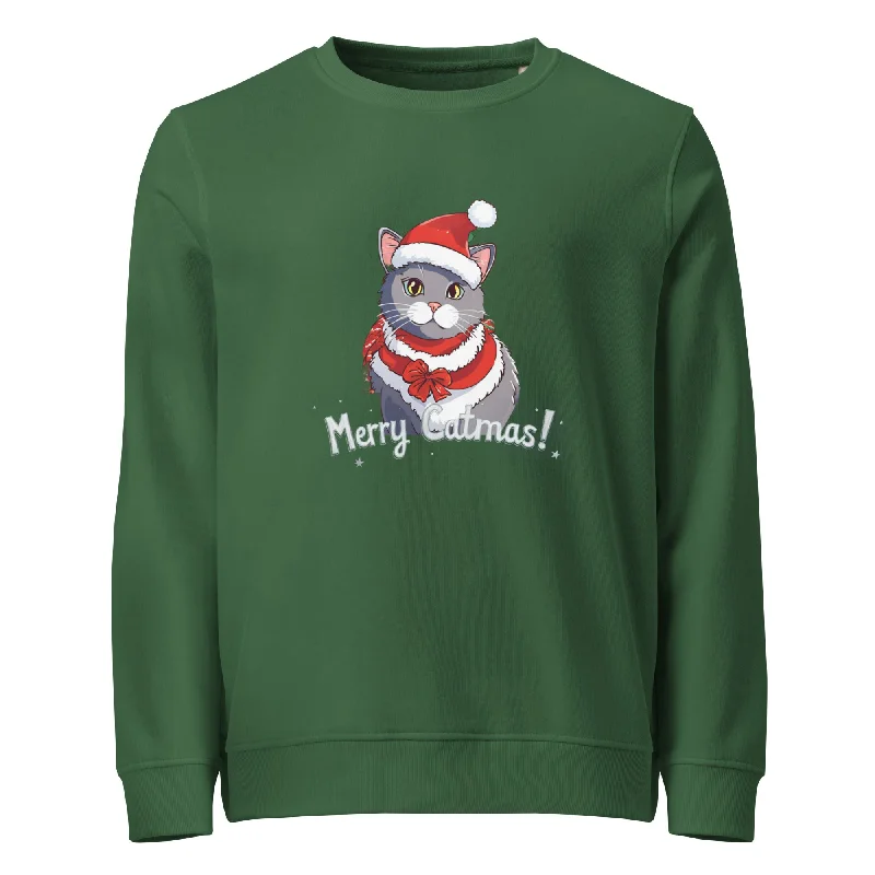 Merry Catmas Graphics Organic Sweatshirt