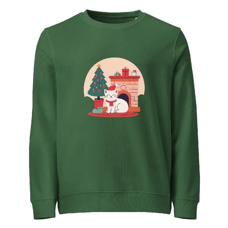 Catty Christmas Graphic Women Organic Sweatshirt