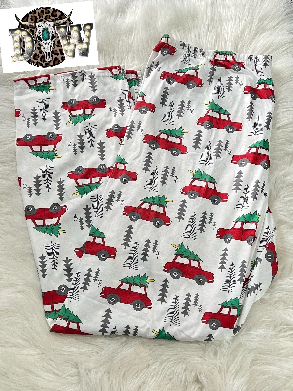 Christmas Tree Car Pajama Adult Unisex Pants