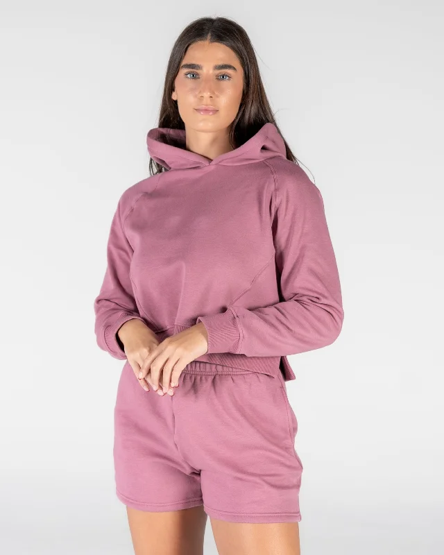 Classic Cropped Hoodie - Rose