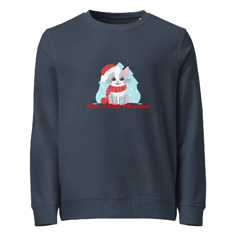 Kitty Christmas Graphics Organic Sweatshirt