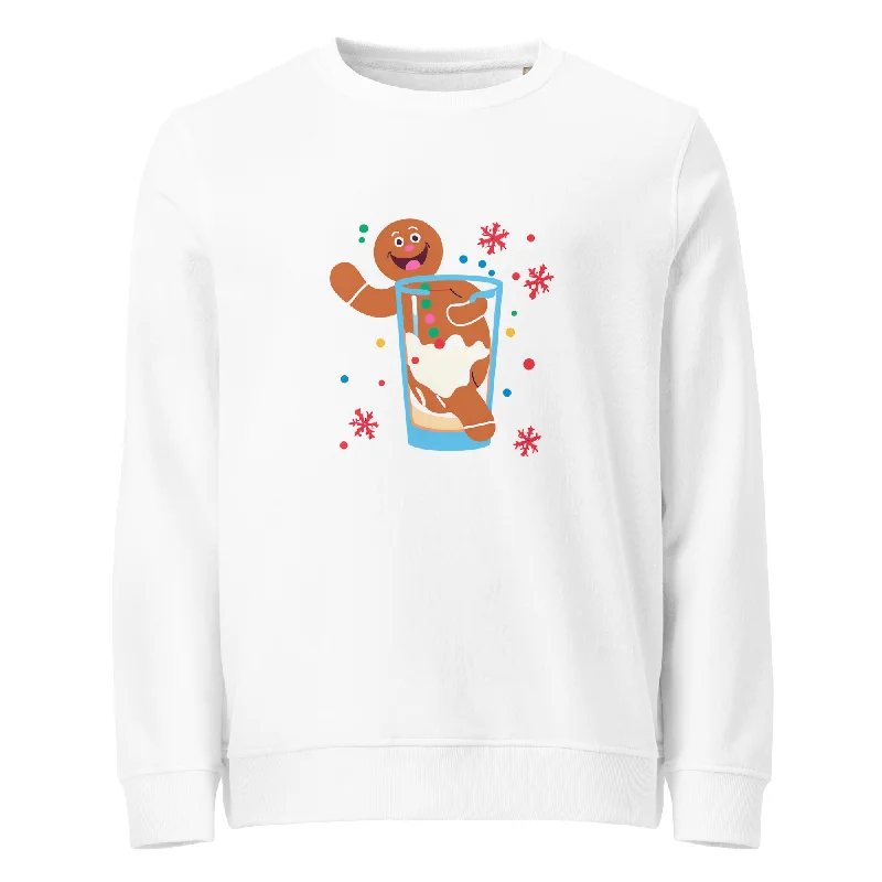 Gingerbread Dip Christmas Graphic Women Organic Sweatshirt