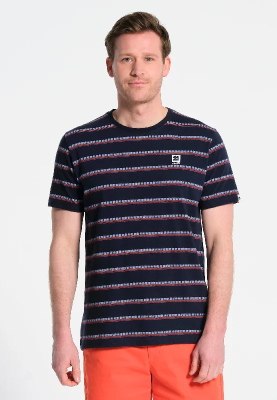 T-Shirt homme bleu marine, ligné