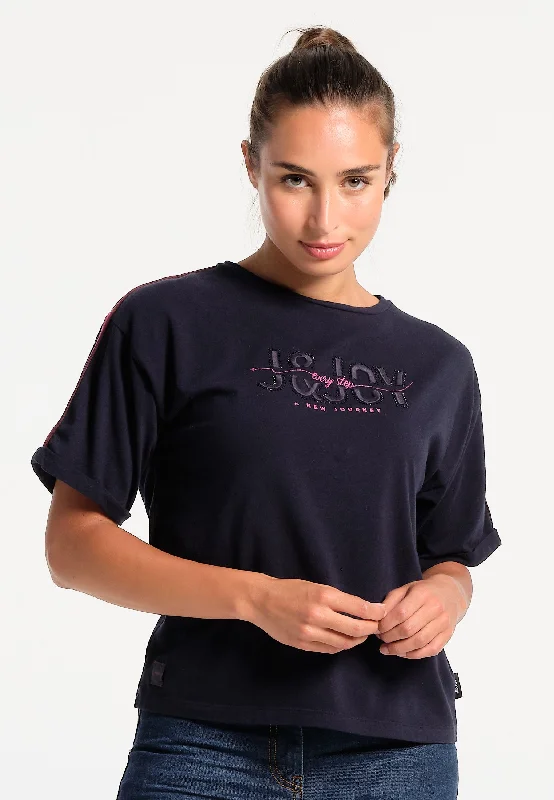 T-Shirt femme bleu marine J&JOY