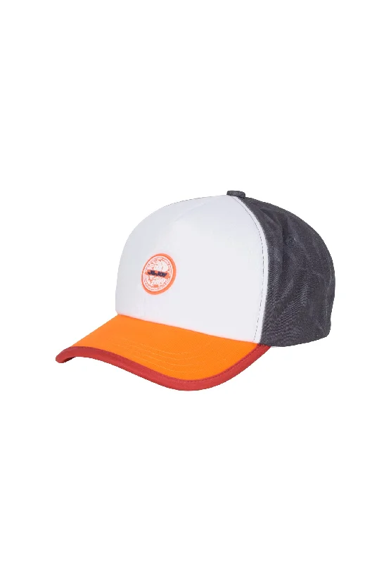 Casquette garçon bleue, blanche et orange