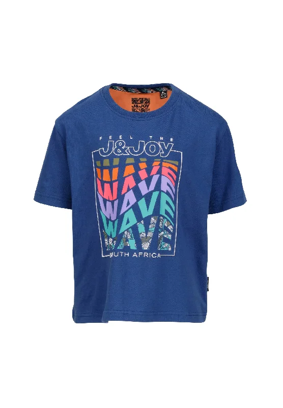 T-shirt garçon bleu Wave