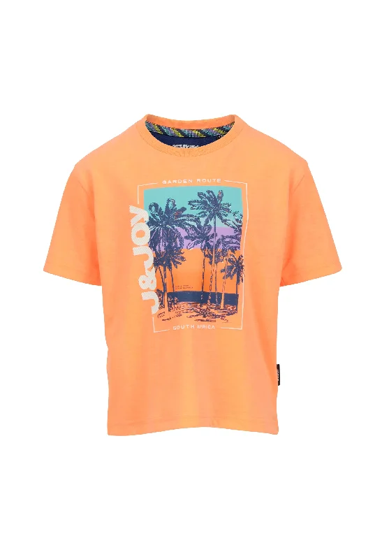 T-shirt garçon orange et palmiers