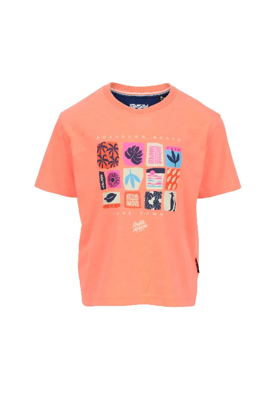 T-shirt garçon corail mosaïque