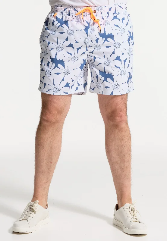 Maillot homme blanc à fleurs