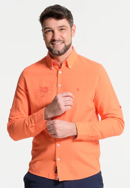 Chemise homme corail Vacation Club - effet lin