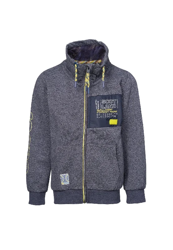 Sweatshirt garçon gris avec logo J&JOY sur la manche