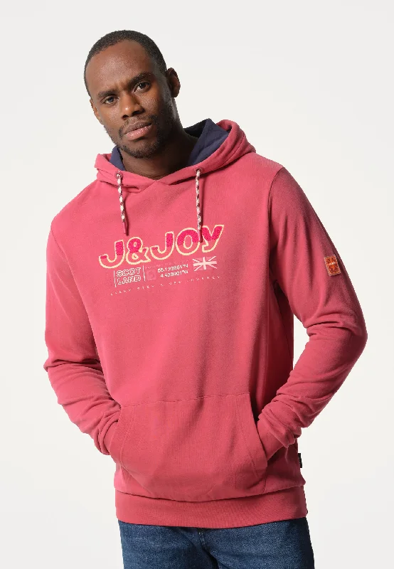 Sweatshirt homme bordeaux avec logo J&JOY et capuche