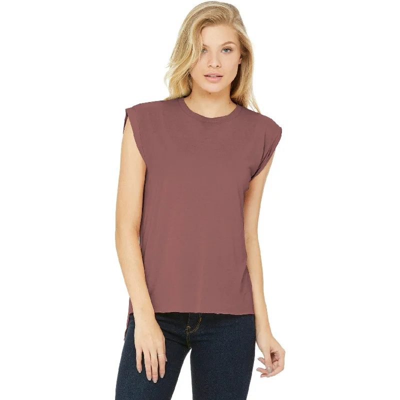 CLOSEOUT - BELLA+CANVAS Women's Flowy Muscle Tee With Rolled Cuffs