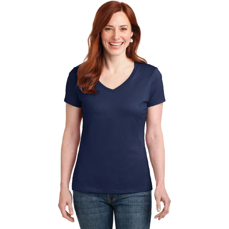 CLOSEOUT - Hanes Ladies Perfect-T Cotton V-Neck T-Shirt