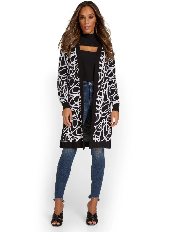 Abstract-Print Cardigan