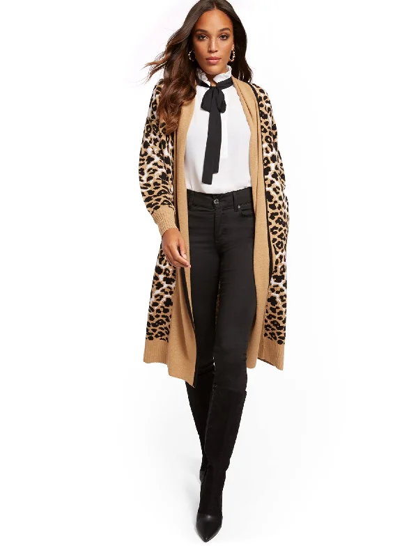 Leopard-Print Duster Cardigan