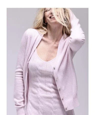 Minnie Rose Cashmere Button Cardigan - Dior Pink