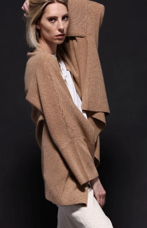 Minnie Rose Cashmere Oversized Cardigan - Camel