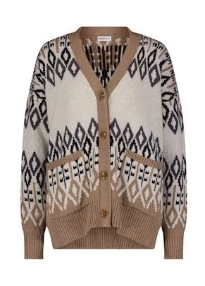 Minnie Rose Cotton Cashmere Fair Isle Cardigan 0 Starch Combo