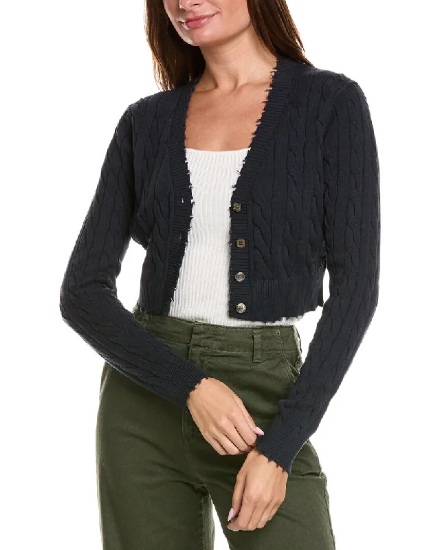 Minnie Rose Cropped Cable Cardigan