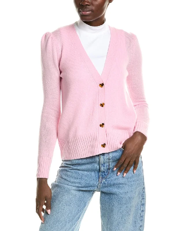 QUINN Puff Sleeve Wool & Cashmere-Blend Cardigan