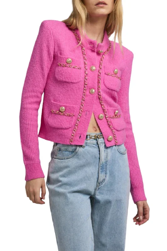 Selma Chain Cardigan - Pink