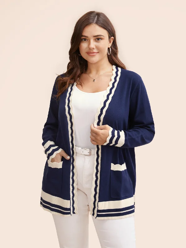 Supersoft Essentials Scalloped Trim Contrast Cardigan