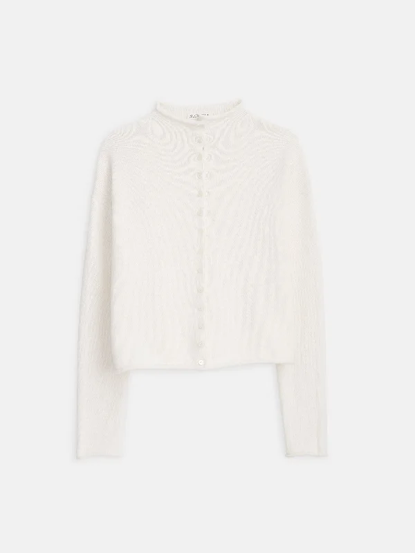 Taylor Rollneck Cardigan in Cotton Cashmere