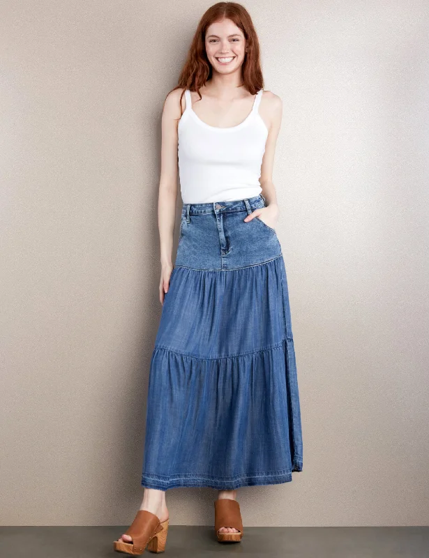 Fun Denim Maxi Skirt