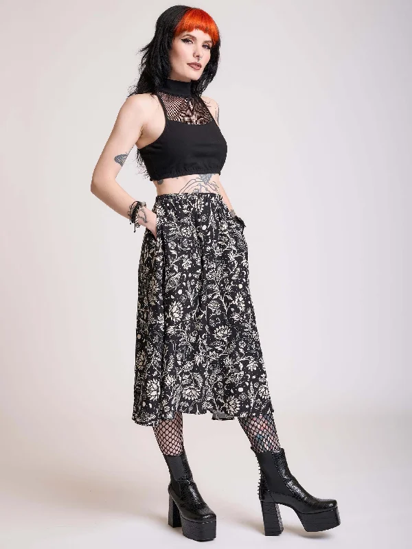 Lunar Garden Witch Midi Skirt