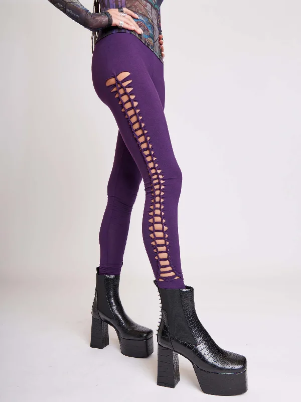 Purple lattice legging