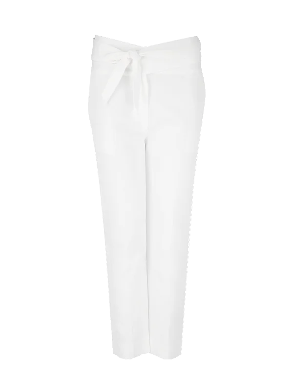 high-waisted belted trousers