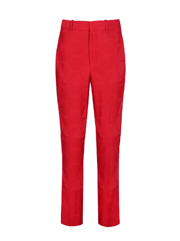 jacquard tapered trousers