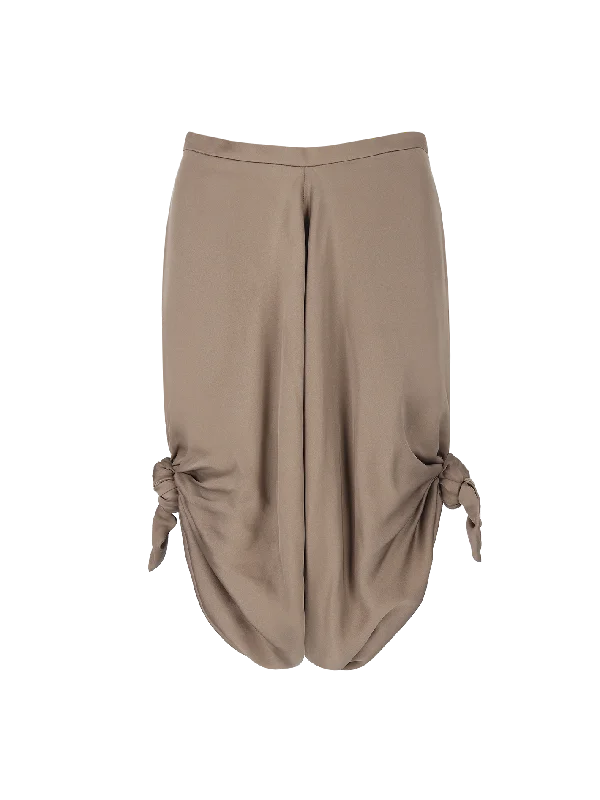 knotted knee-length silk culottes