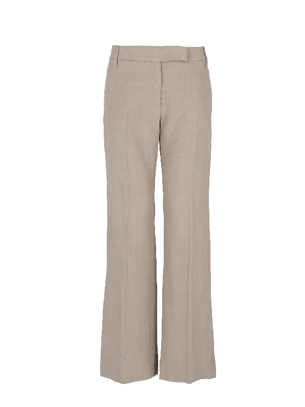 linen and cotton-blend trousers