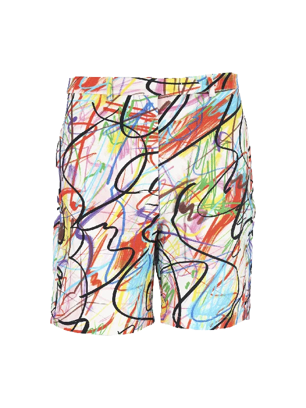 multicolour scribble shorts