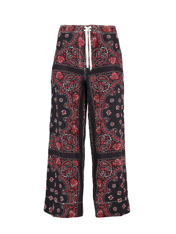 paisley-print wide-leg trousers