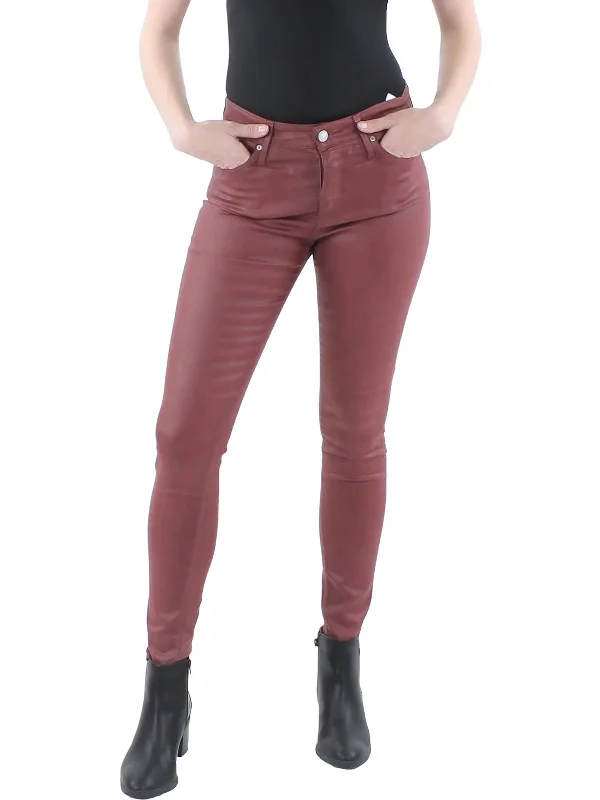 Farrah Womens Denim Coated Colored Skinny Jeans