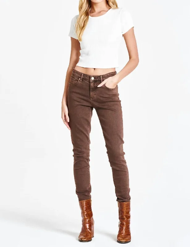 Gisele Mid Rise Skinny Jean In Dark Oak