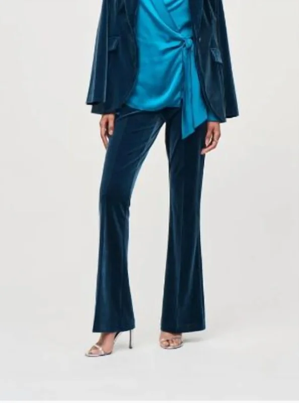 Velvet Flared Pull-On Pants In Nightfall